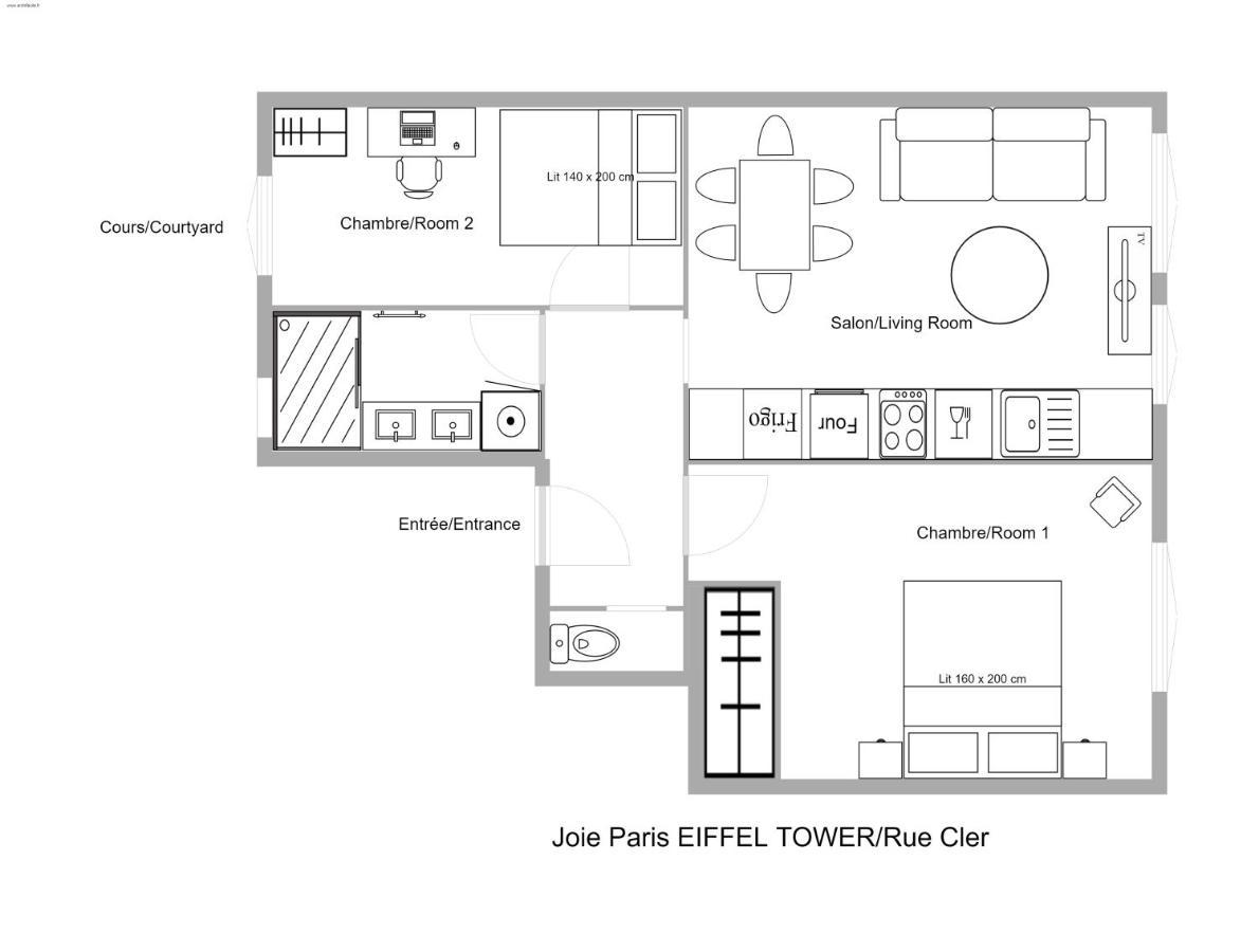 Appartement Joie Paris TOUR EIFFEL - Rue Cler Extérieur photo